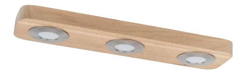 Moderne LED Deckenleuchte in Chrom Holz 3-flmg 5W