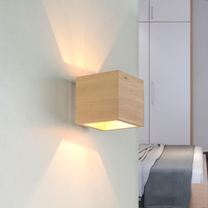 Holzlampe BRUCCIA Up Down B:10cm quadratisch G9