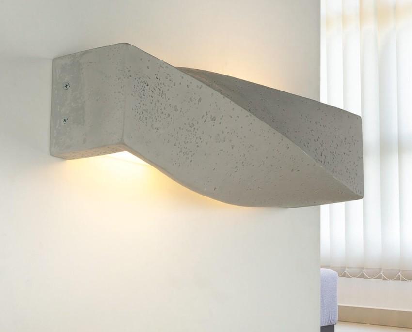 Beton Wandlampe SHANEY länglich B:45cm 2x E27 Modern