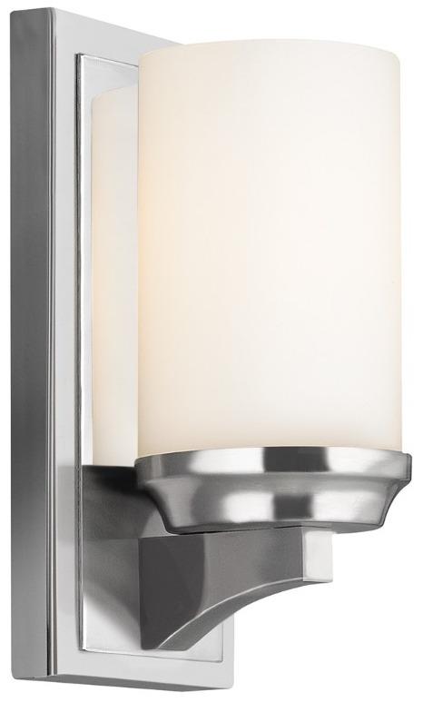 LED Badezimmerleuchte IP44 Glas Schirm Weiß Chrom