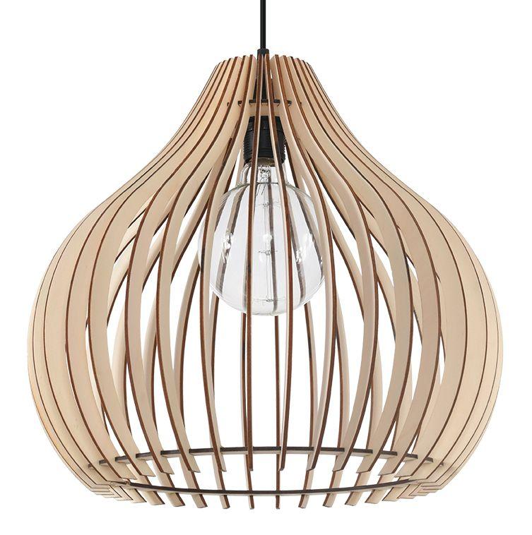Pendelleuchte Holz rund Ø43cm Modern wohnlich NIGILIA - Lampen aus Naturmaterialien
