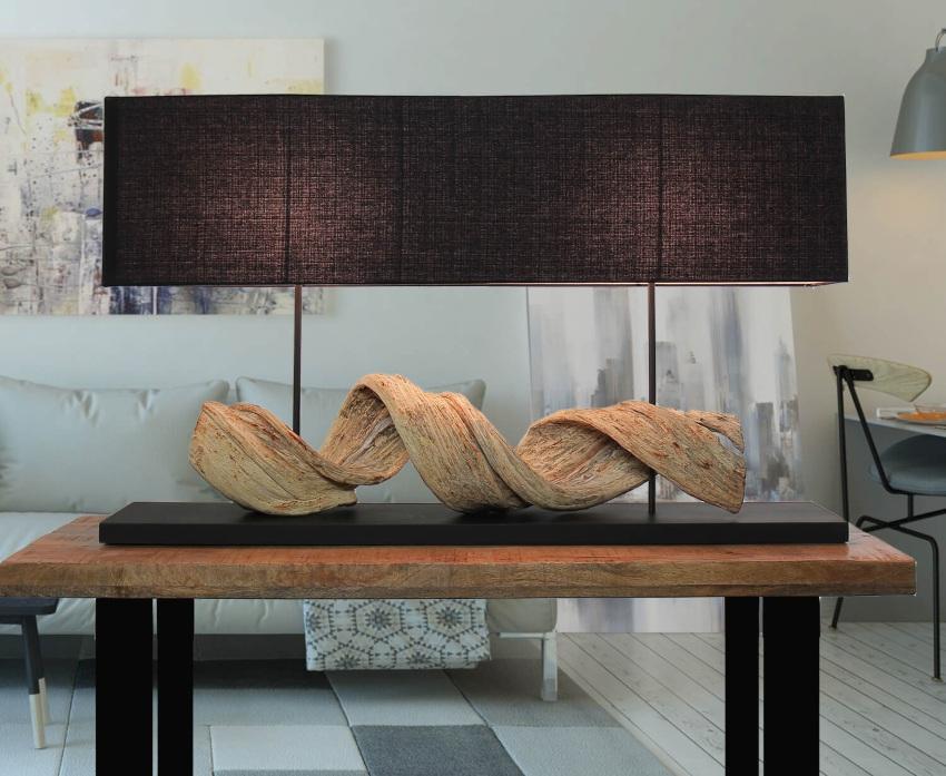 Design Tischlampe Treibholz 100 cm lang HUA HIN - Lampen aus Naturmaterialien