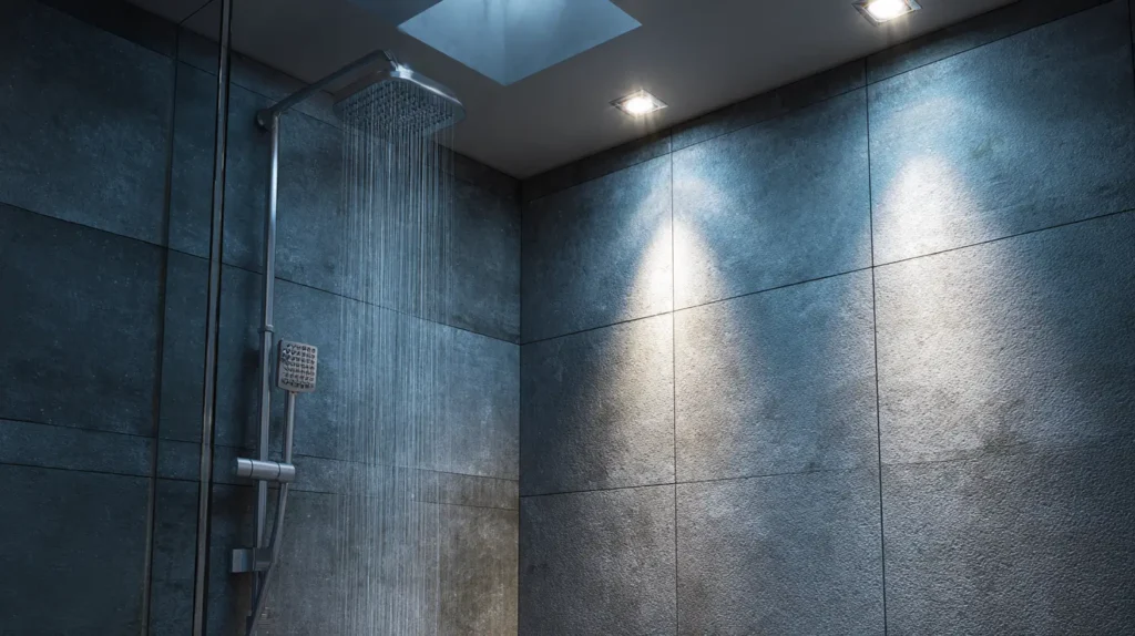 Einbauspots über der Dusche (KI-generiertes Bild)