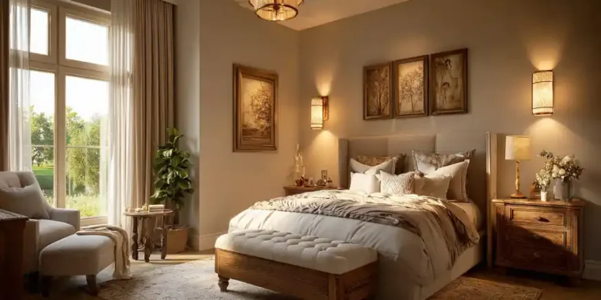 Gemütlich-eingerichtetes-Schlafzimmer