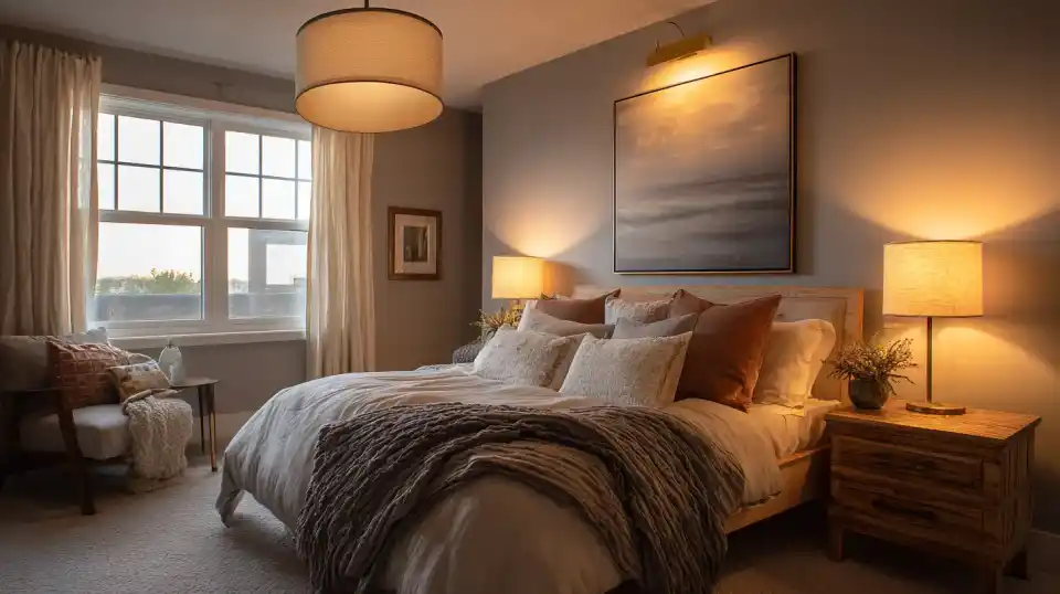Gemütlich eingerichtetes Schlafzimmer
