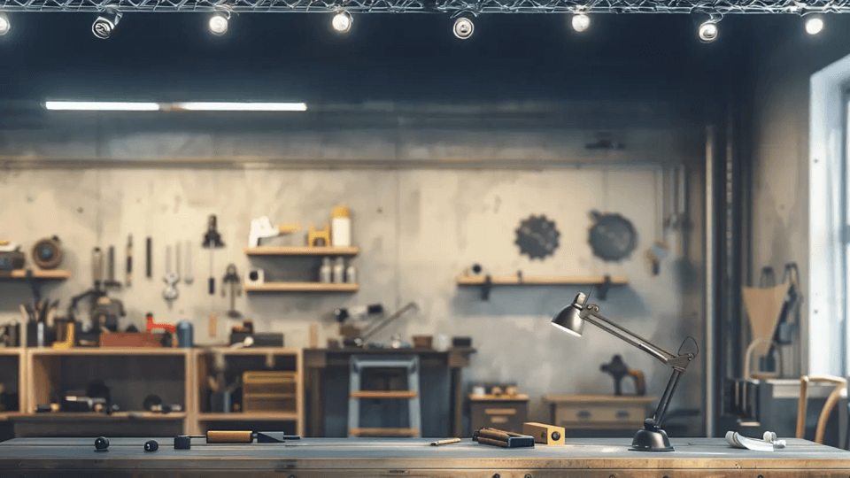Ideale Beleuchtung in einer Werkstatt (Bild KI generiert)