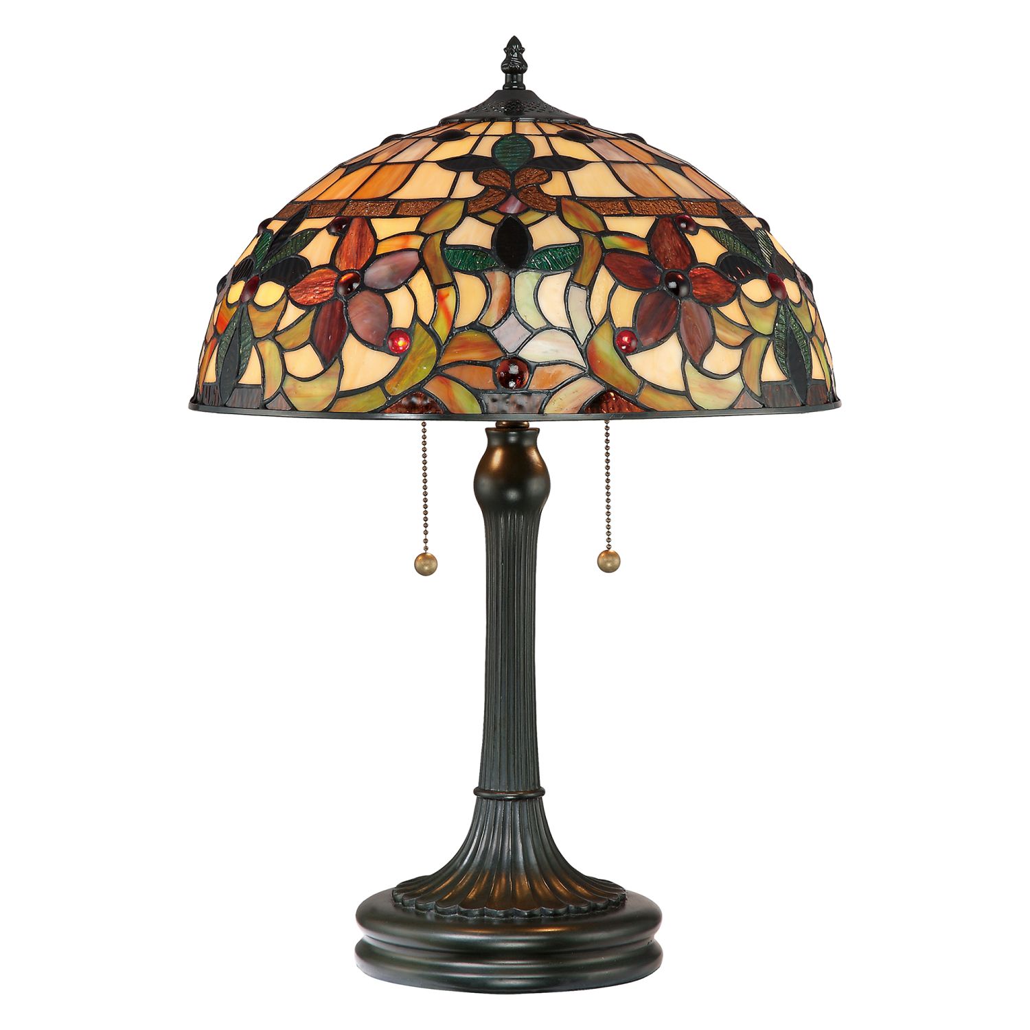 Tiffany Tischlampe FARFALLA 6 Bronze H:58cm 2xE27 Tiffany Tischlampe FARFALLA 6 Bronze H:58cm 2xE27