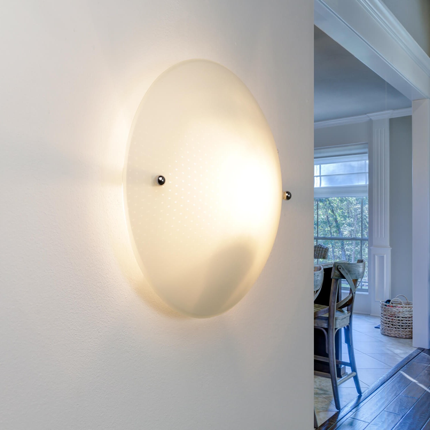 Runde Deckenlampe Glas rund Ø25cm flach Wohnzimmer Runde Deckenlampe Glas rund Ø25cm flach Wohnzimmer