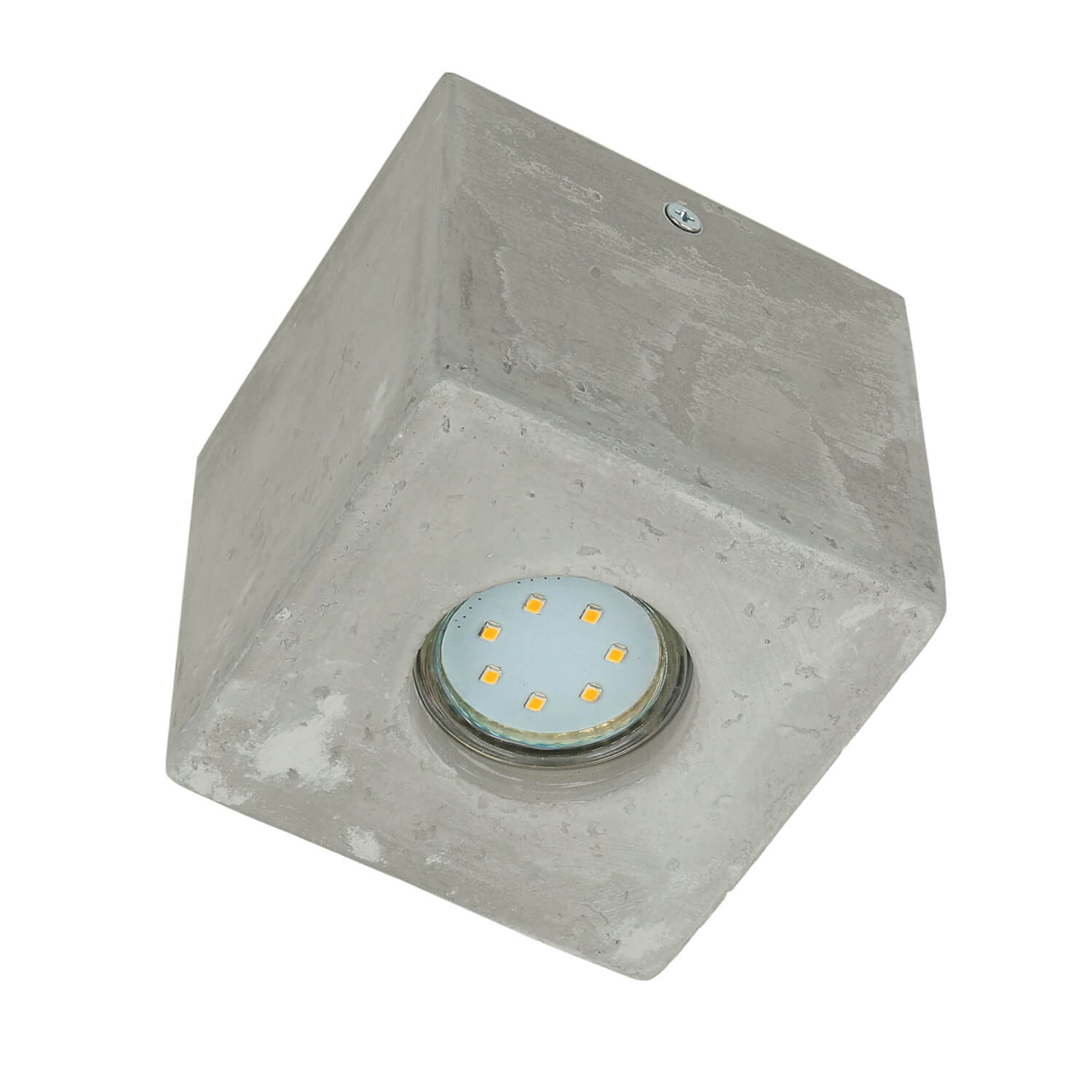 Quadratische Betonlampe Decke B:10cm klein GU10 Quadratische Betonlampe Decke B:10cm klein GU10