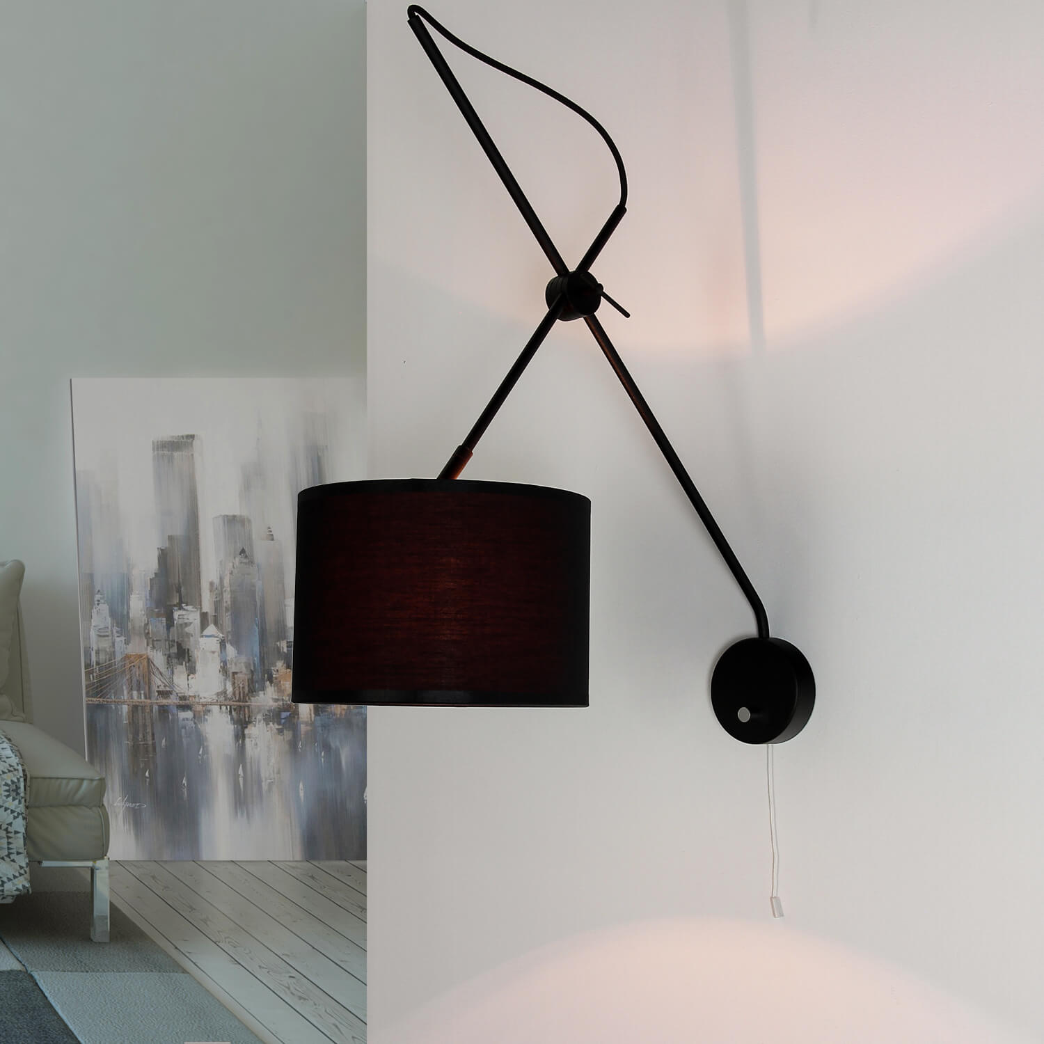 Wandlampe mit Schalter Schwarz Gold VIPER flexibel Wandlampe mit Schalter Schwarz Gold VIPER flexibel