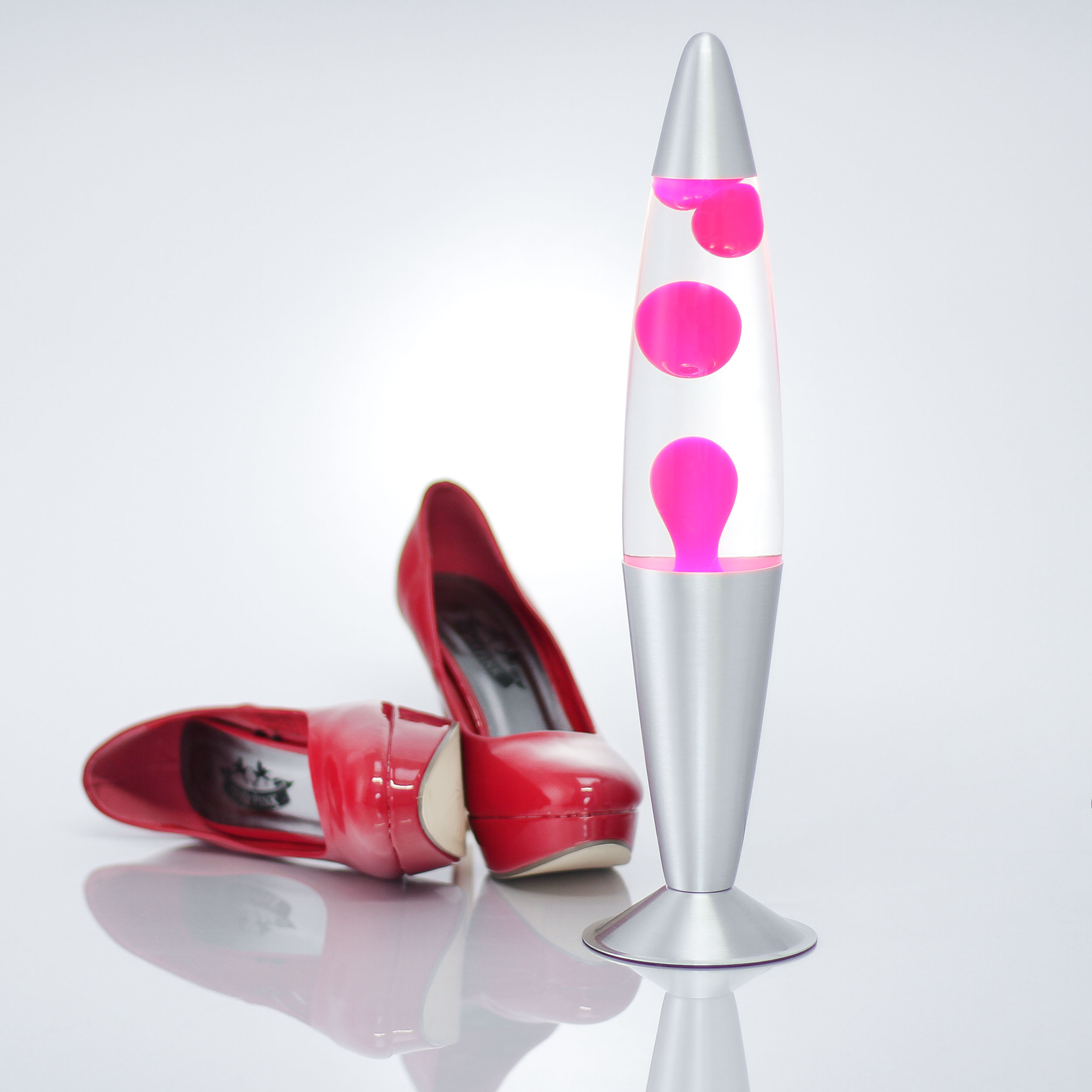 Pinke Lavalampe JENNY Flüssigkeit transparent 42cm Pinke Lavalampe JENNY Flüssigkeit transparent 42cm