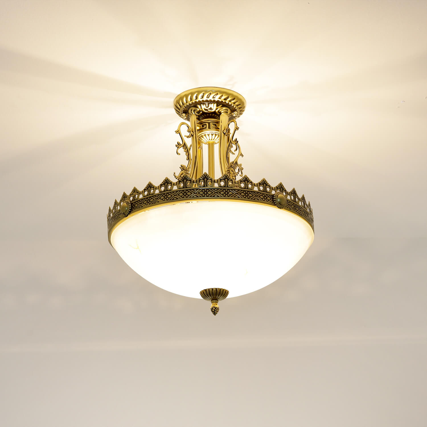 Jugendstil Deckenlampe Messing Antik 3xE27 ALMUTH Jugendstil Deckenlampe Messing Antik 3xE27 ALMUTH