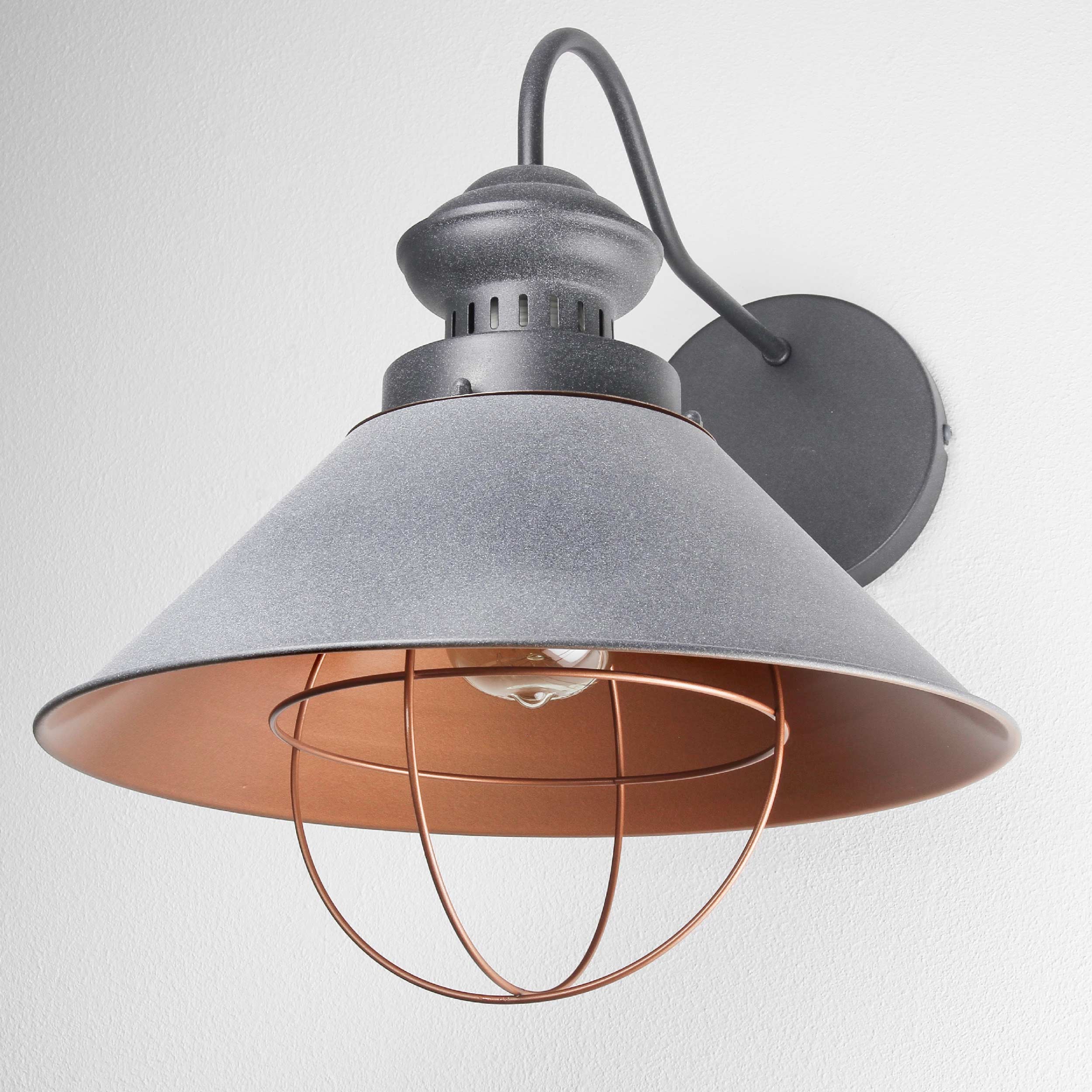 Wandlampe Grau Kupfer E27 Industrie Design Wandlampe Grau Kupfer E27 Industrie Design
