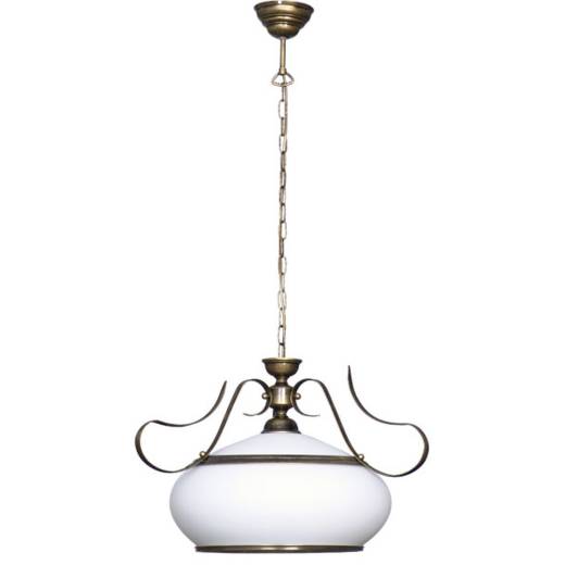 Edle Hängelampe Messing Optik Glas Jugendstil