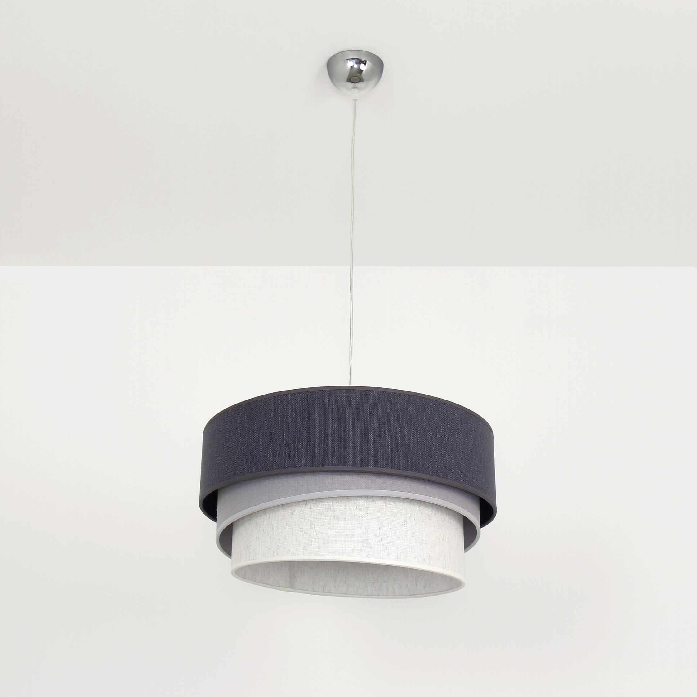 Graue Pendelleuchte Stoff Ø45cm modernes Design Graue Pendelleuchte Stoff Ø45cm modernes Design