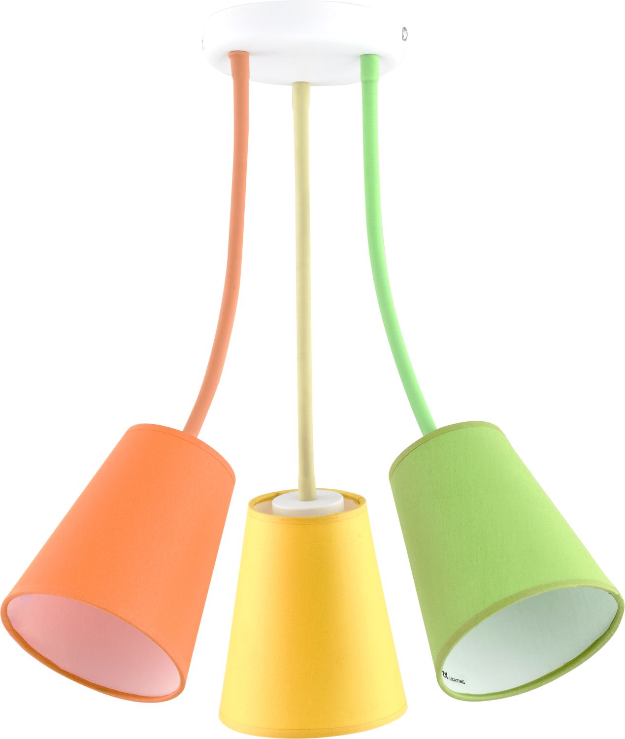 Bunte Deckenlampe 3-flmg Orange Gelb Grün flexibel Bunte Deckenlampe 3-flmg Orange Gelb Grün flexibel