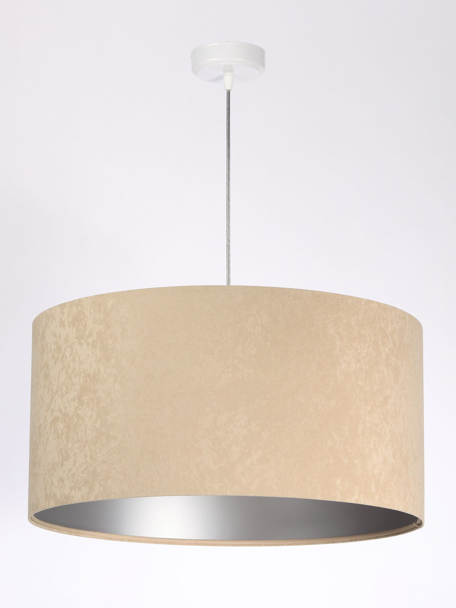 Hängelampe rund Weiß Beige Silber Retro Wohnzimmer Hängelampe rund Weiß Beige Silber Retro Wohnzimmer