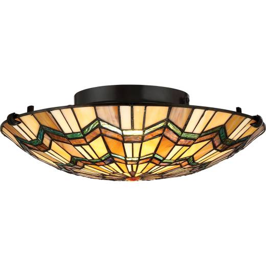 Premium Tiffany Lampe FARFALLA Buntglas rund Ø42cm