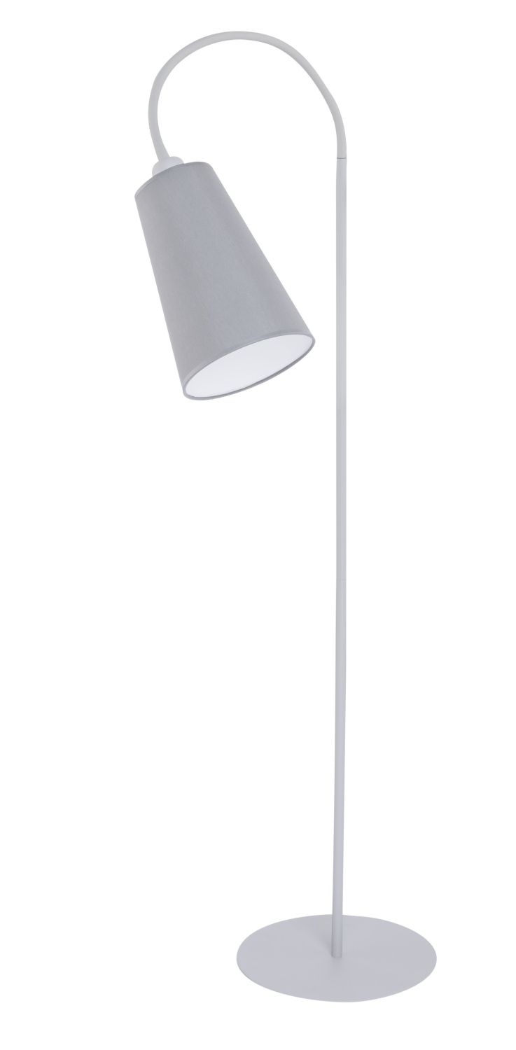 Grau Weiß Stehlampe Metall flexibler Arm 145cm Grau Weiß Stehlampe Metall flexibler Arm 145cm