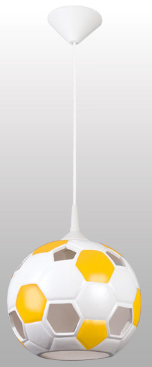 Fussballleuchte Pendellampe gelb/weiß Fussballleuchte Pendellampe gelb/weiß