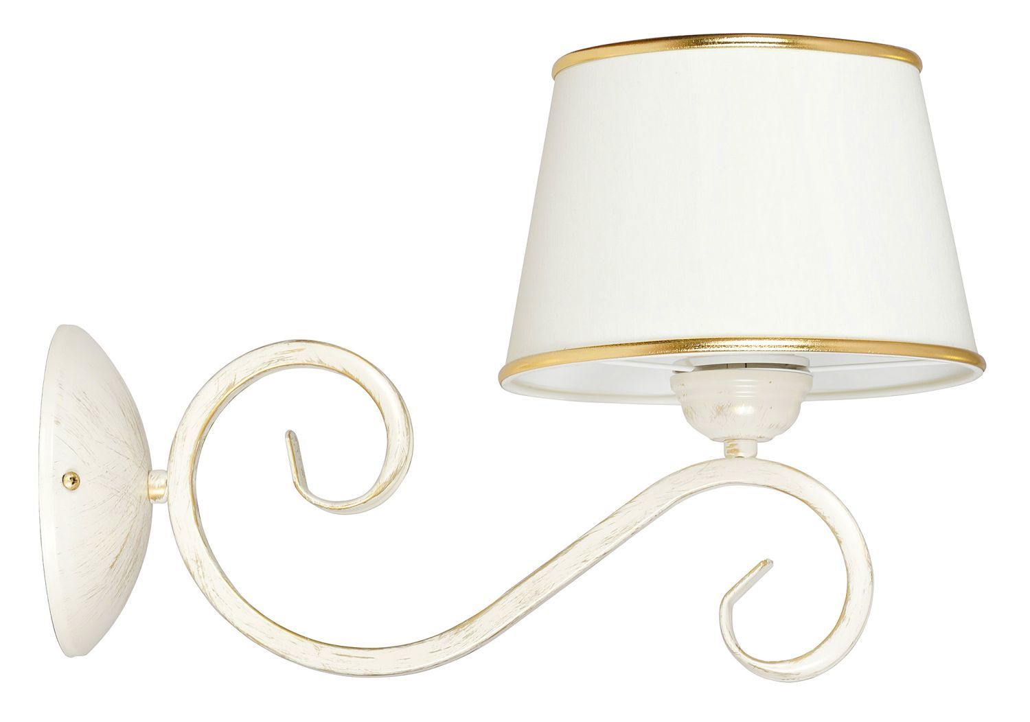 Weiße Wandlampe Stoff Schirm Klassisch Shabby Chic Weiße Wandlampe Stoff Schirm Klassisch Shabby Chic