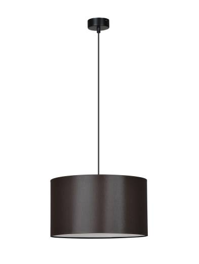 Pendellampe Stoff Braun Rund höhenverstellbar E27
