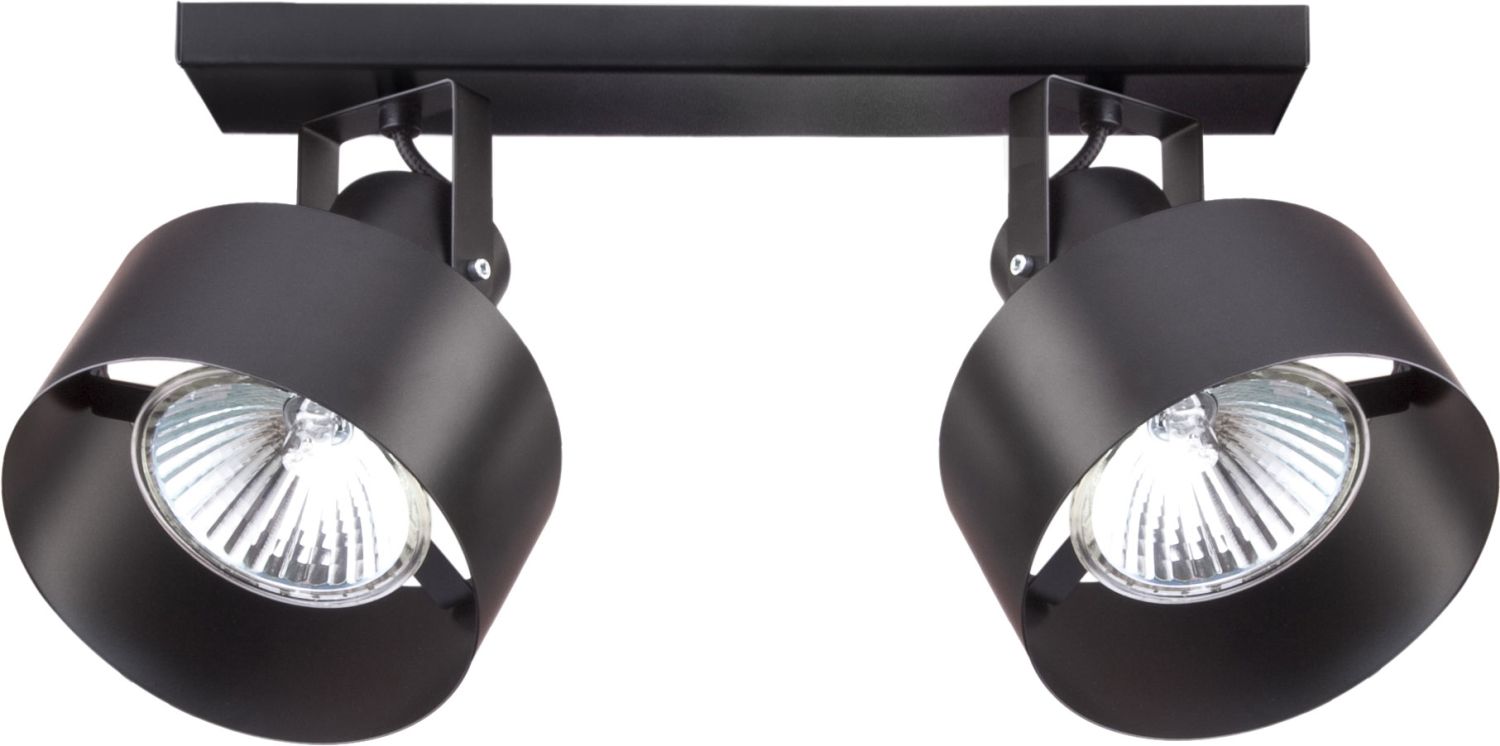 Deckenspot Schwarz 2 verstellbare Schirme Deckenspot Schwarz 2 verstellbare Schirme