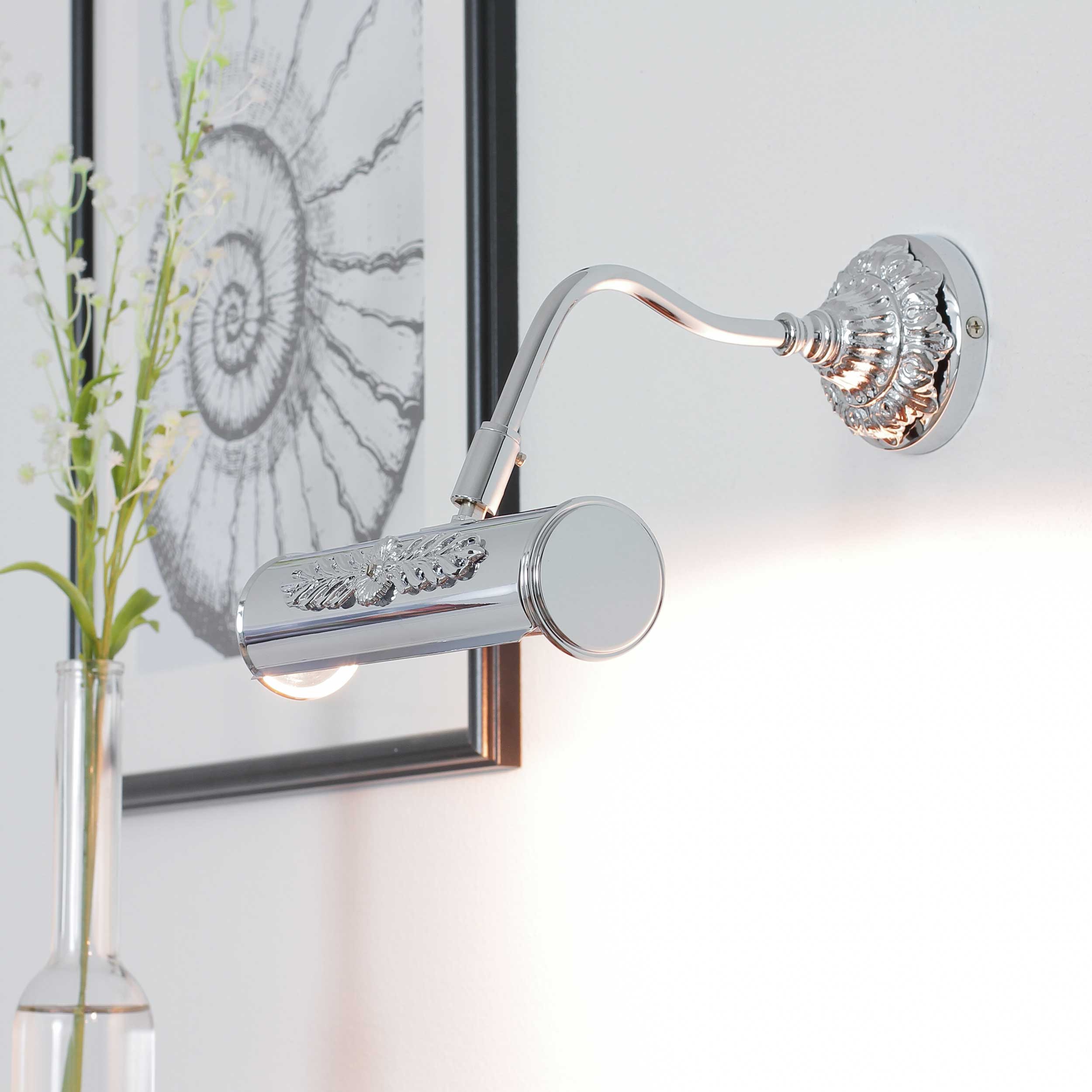 Exklusive Bilderleuchte Chrom glänzend Exklusive Bilderleuchte Chrom glänzend