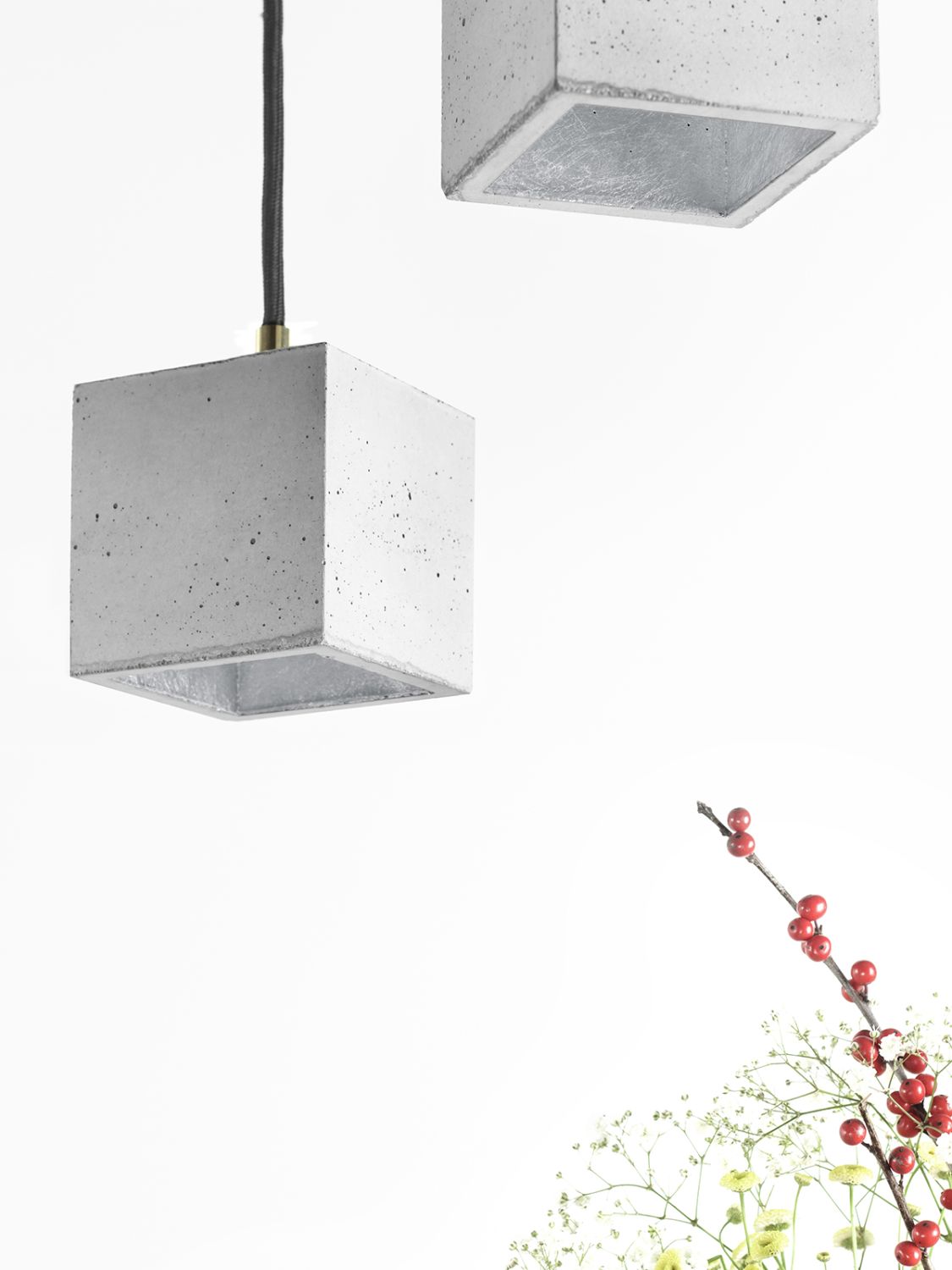 Modern Hängelampe Beton Silber quadratisch Premium Modern Hängelampe Beton Silber quadratisch Premium