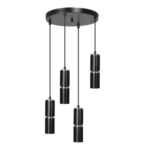 Design Pendelleuchte schwarz Zylinder mehrflammig