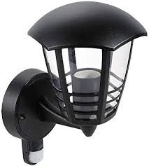 Wandlampe Außen mit Sensor IP44 E27 in Schwarz Hof Wandlampe Außen mit Sensor IP44 E27 in Schwarz Hof