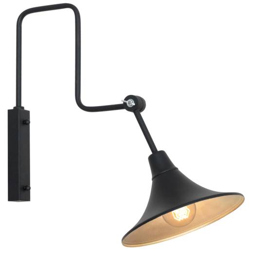 Wandlampe Schwarz Leseleuchte Retro flexibel
