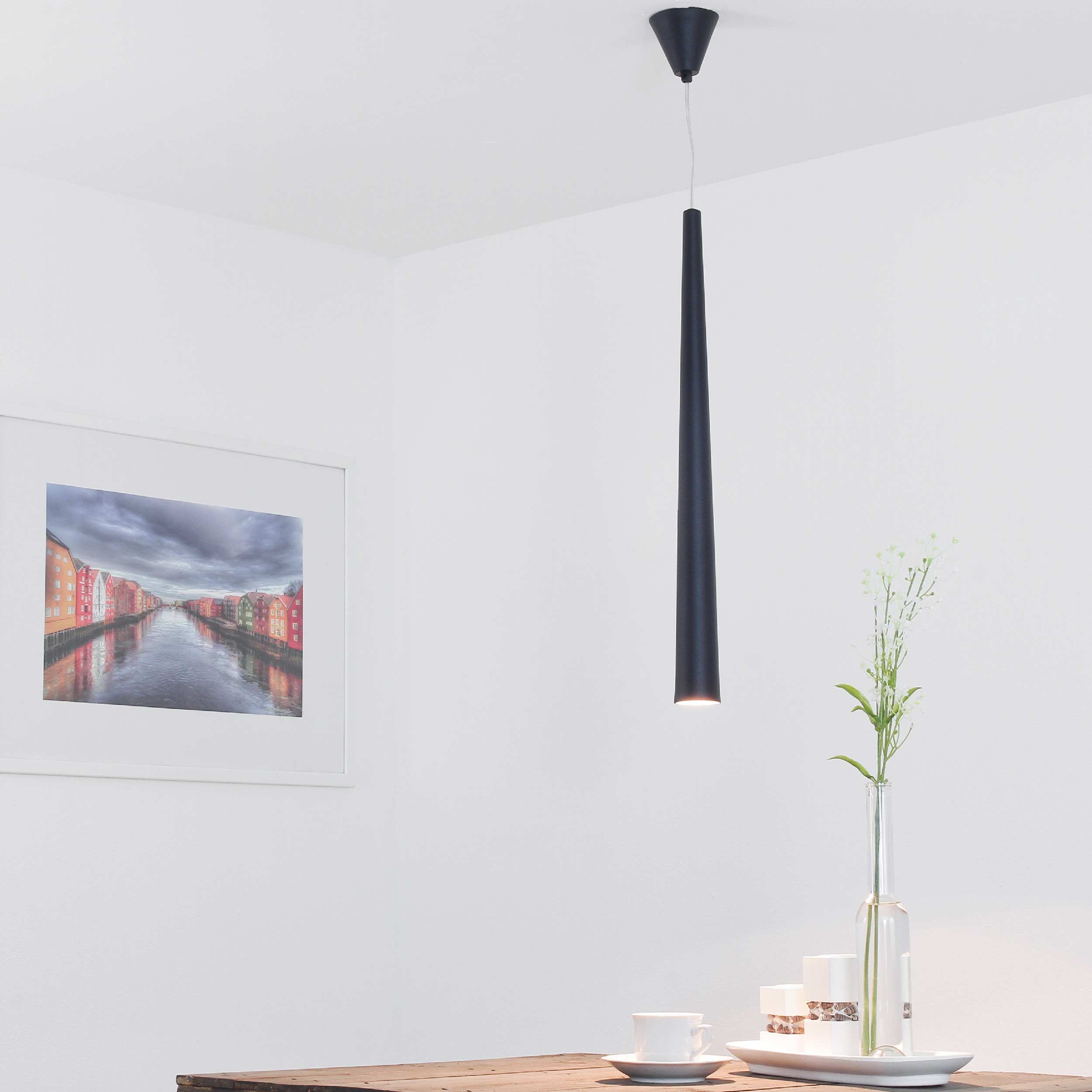Pendelleuchte Schwarz Metall schmal GU10 Pendelleuchte Schwarz Metall schmal GU10