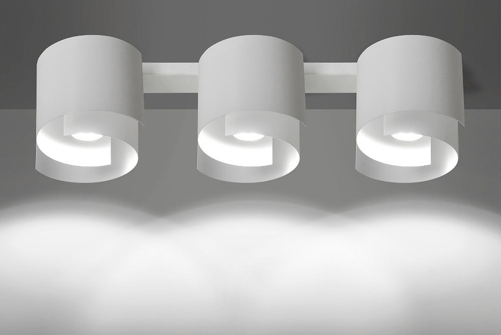 Deckenleuchte Weiß Metall Design rund 3x GU10 Deckenleuchte Weiß Metall Design rund 3x GU10