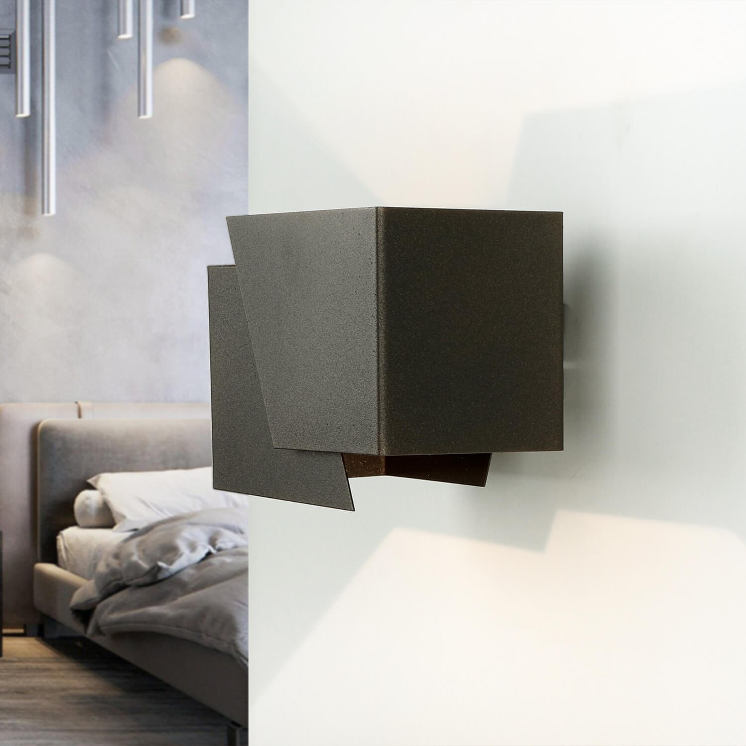 Wandlampe Metall Braun indirektes Licht BLOX Wandlampe Metall Braun indirektes Licht BLOX