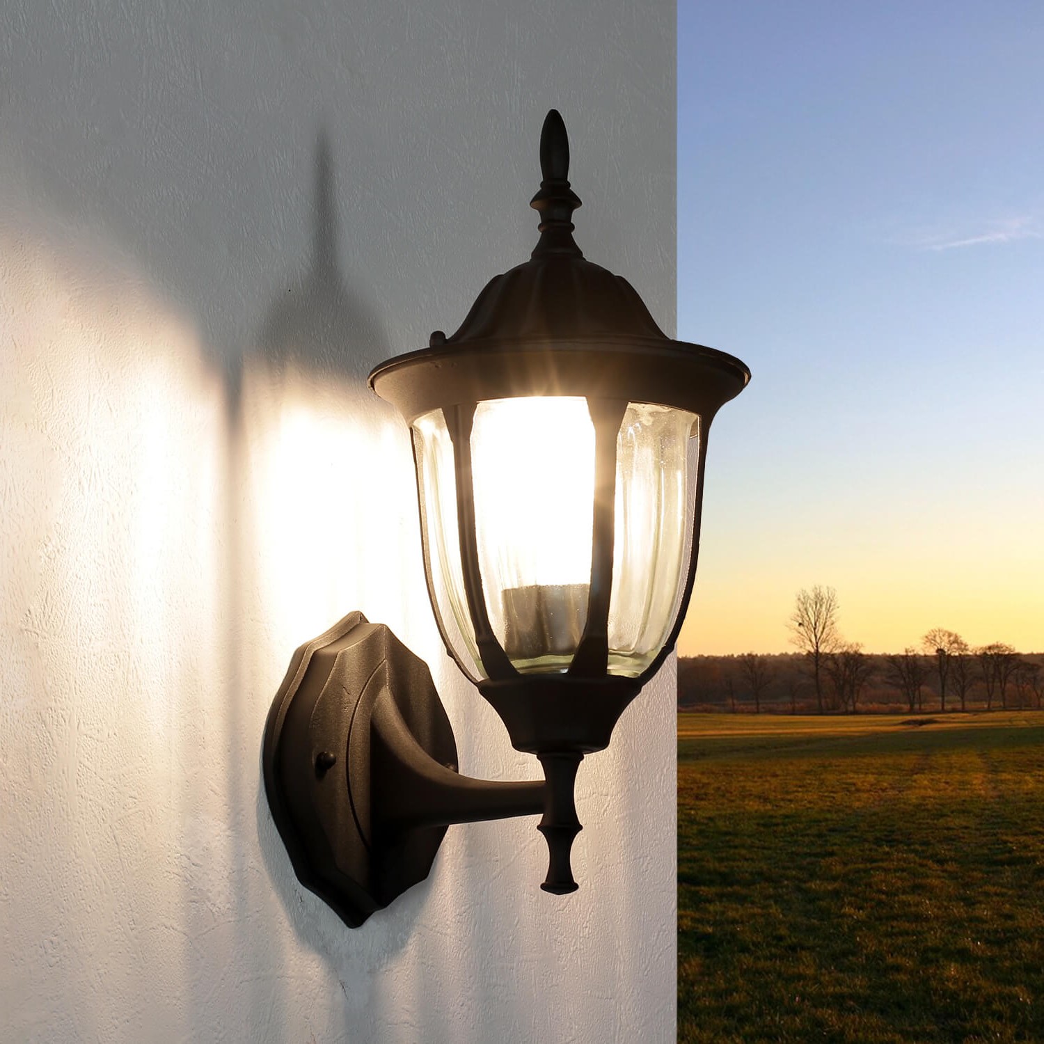 Wandlampe für außen Laterne Hoflicht schwarz MILANO Wandlampe für außen Laterne Hoflicht schwarz MILANO