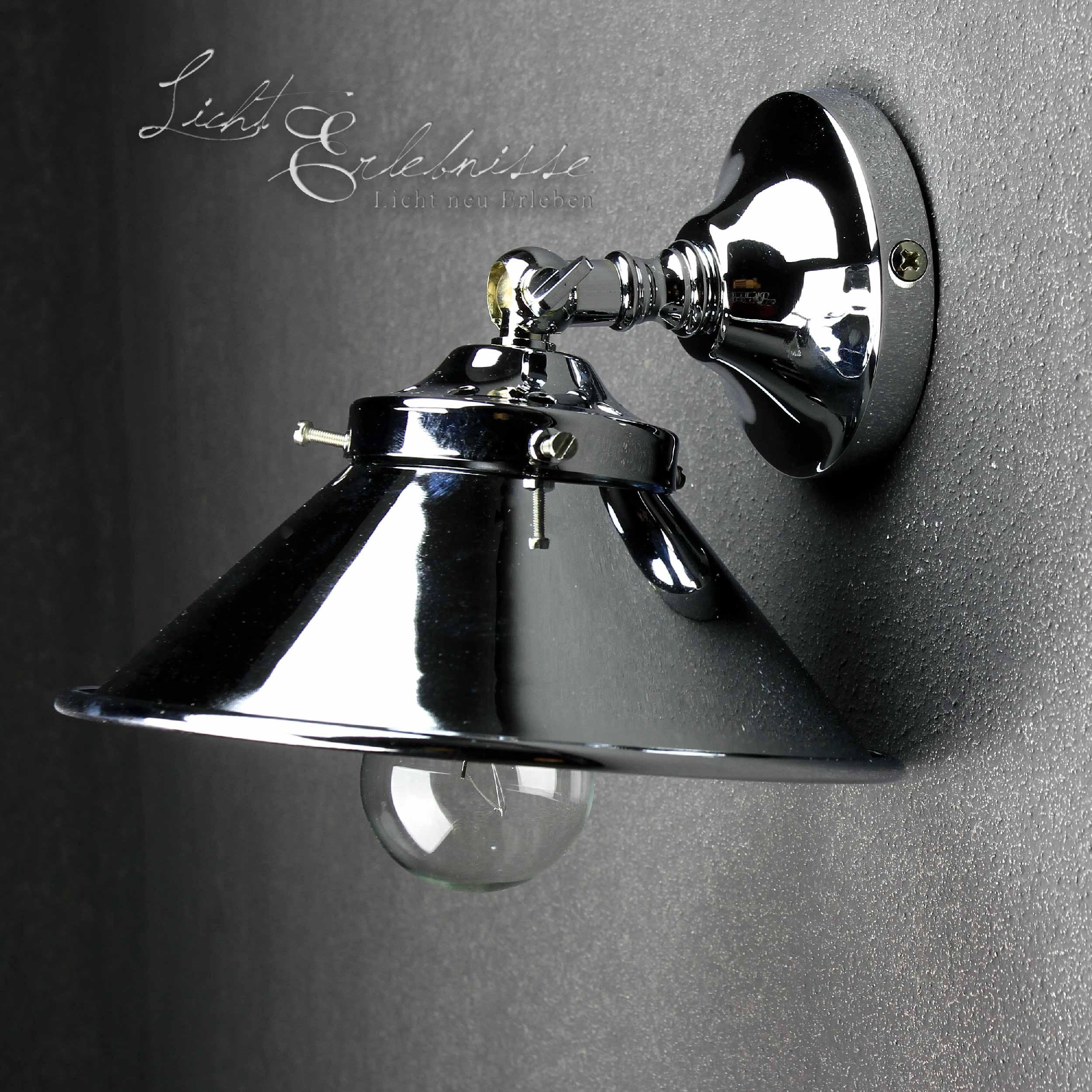 Wandleuchte Silber Chrom aus Echt-Messing Wandleuchte Silber Chrom aus Echt-Messing