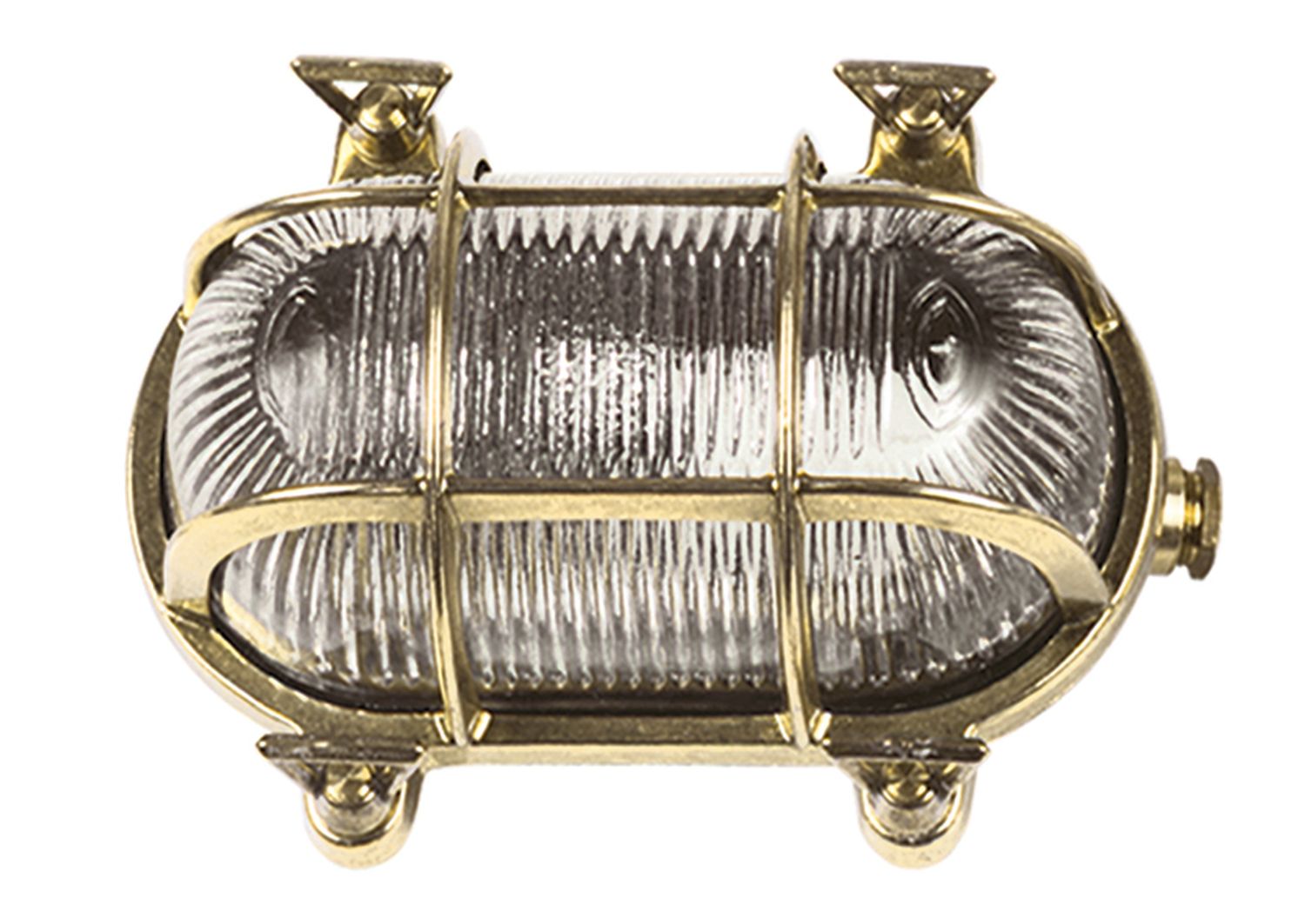 Wandleuchte Messing Riffelglas IP64 oval Maritim Wandleuchte Messing Riffelglas IP64 oval Maritim