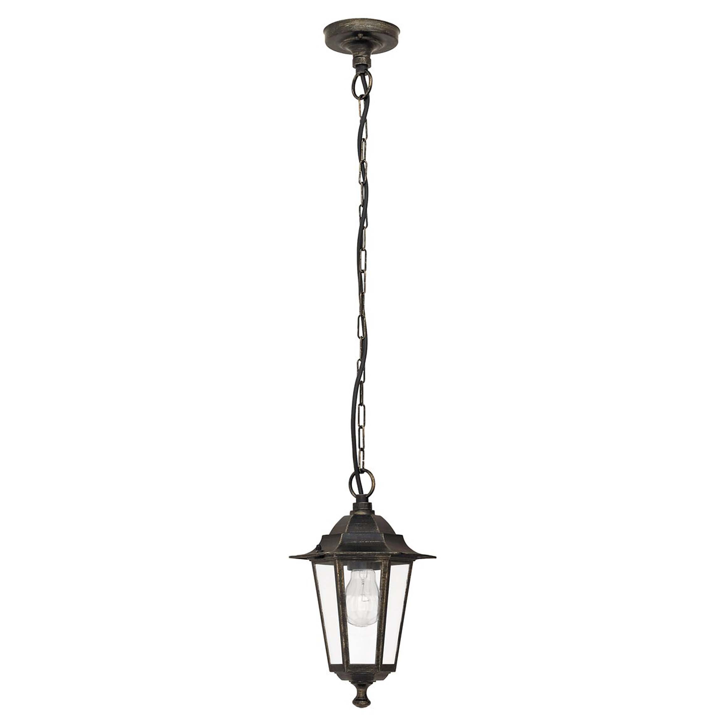 Rustikale Pendelleuchte Gold Antik E27 IP43 VELENCE Rustikale Pendelleuchte Gold Antik E27 IP43 VELENCE