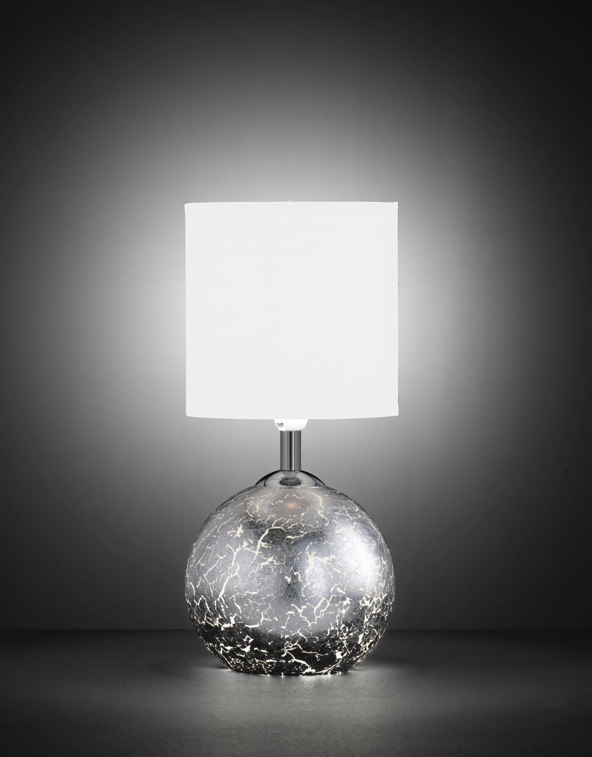 Lichtdurchlässige Tischleuchte in Silber Optik Lichtdurchlässige Tischleuchte in Silber Optik