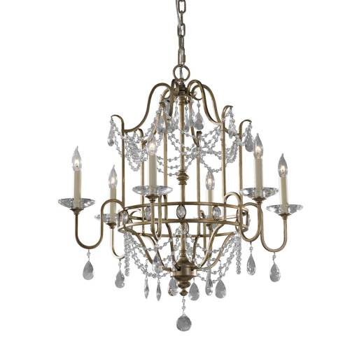 Kronleuchter CANDELA 7 Silber 6xE14 kürzbar Lampe