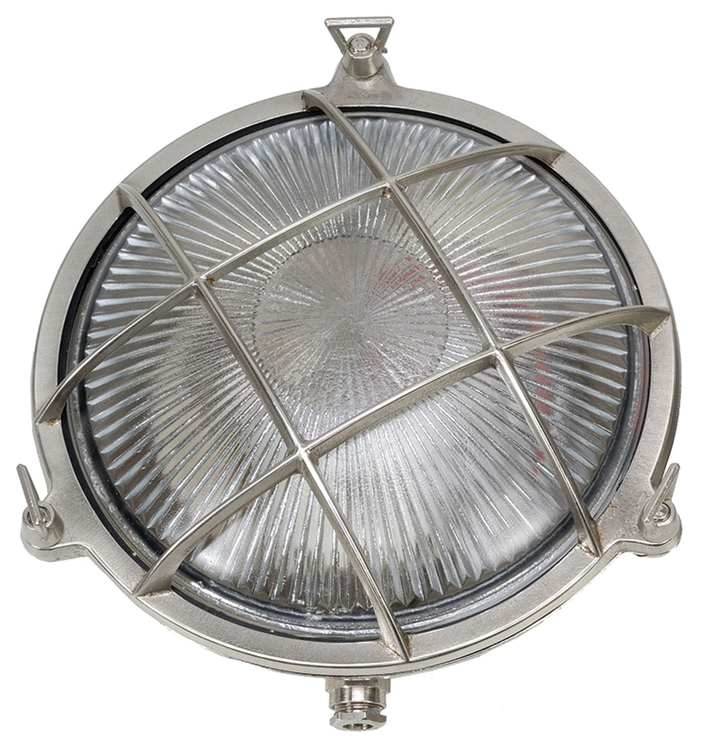 Wandlampe Außen Nickel Echt-Messing rund Ø24cm IP64 Wandlampe Außen Nickel Echt-Messing rund Ø24cm IP64