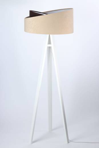 Stehlampe Beige Braun Dreibein 145cm Wohnzimmer Licht
