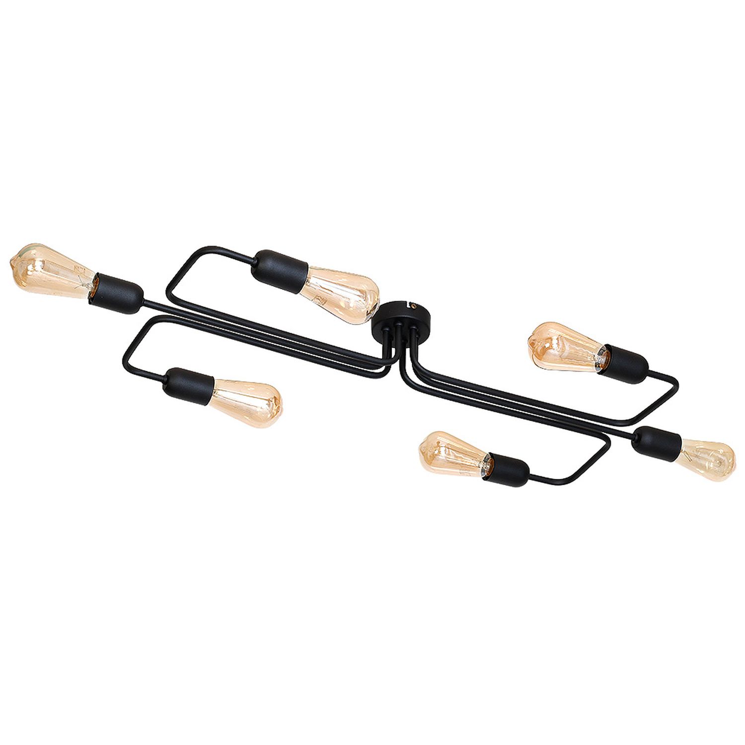 Design Industrielampe Schwarze 6xE27 88cm lang RENO Design Industrielampe Schwarze 6xE27 88cm lang RENO