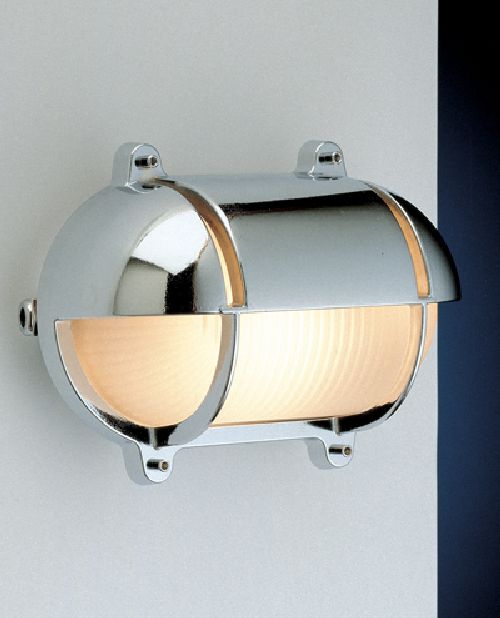 Außen Wandleuchte LED Chrom IP54 Messing Maritim Außen Wandleuchte LED Chrom IP54 Messing Maritim