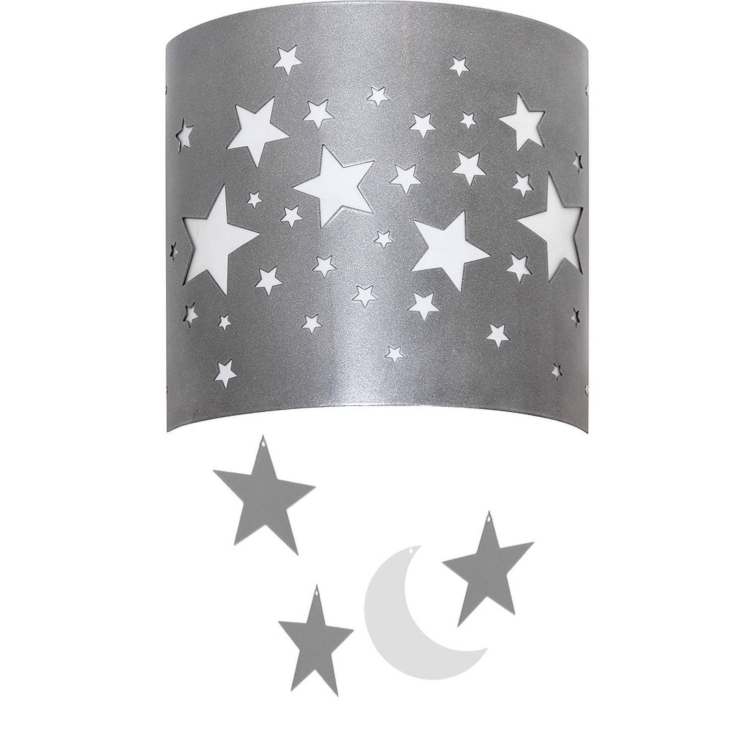 Graue Kinderlampe ARDA Sterne Wand E14 niedlich Graue Kinderlampe ARDA Sterne Wand E14 niedlich