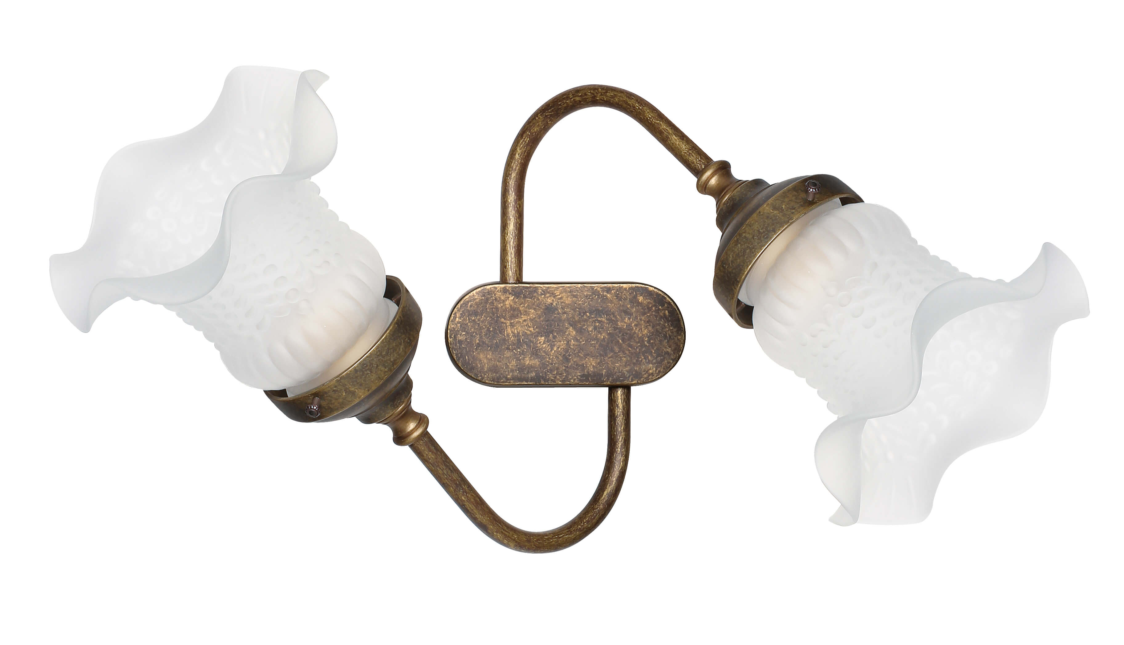 Wandleuchte E14 Mit Glas Floral Bronze Antik Wandleuchte E14 Mit Glas Floral Bronze Antik