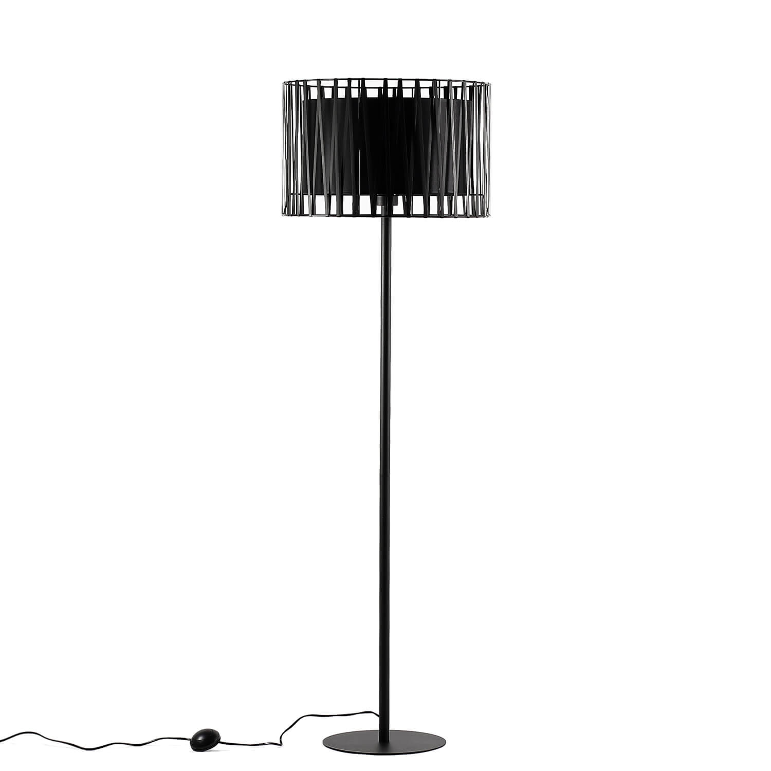 Moderne Stehlampe Schwarz Metall rund 145 cm Moderne Stehlampe Schwarz Metall rund 145 cm