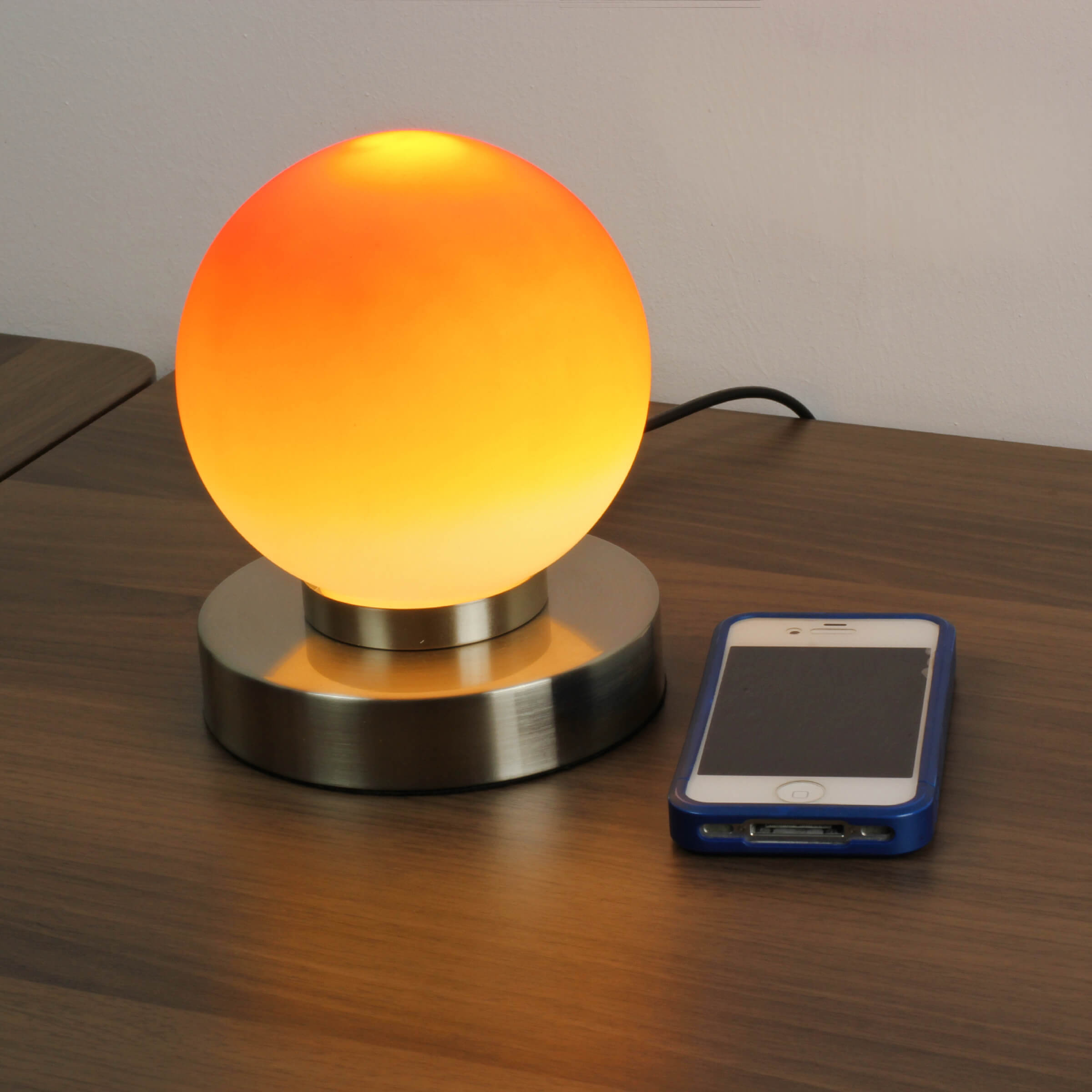 Moderne runde Touch Tischleuchte E14 PRINZ Touch Orange Moderne runde Touch Tischleuchte E14 PRINZ Touch Orange