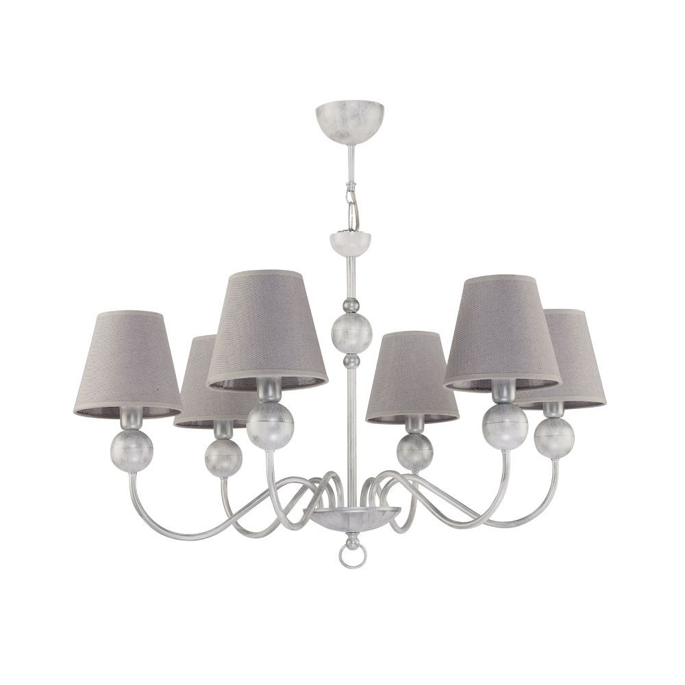 Kronleuchter Grau Weiß Ø74cm ANTEXIA Esstisch Lampe Kronleuchter Grau Weiß Ø74cm ANTEXIA Esstisch Lampe